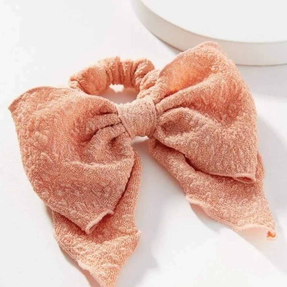 Anthropologie Peach Hair Bow Scrunchie